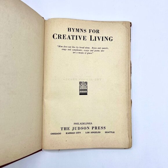 1935 Hymns For Creative Living Judson Press Gold Emboss Hymnal First Edition - Picture 3 of 10